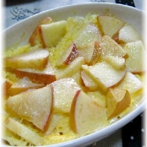 [お手伝いレシピ] リンゴの簡単パンプディング